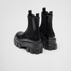 Monolith brushed leather booties – the modernist maxi-sole with a unique and monolithic design is combined with – LUX VERSE Luxury Designer Fashion Outlet