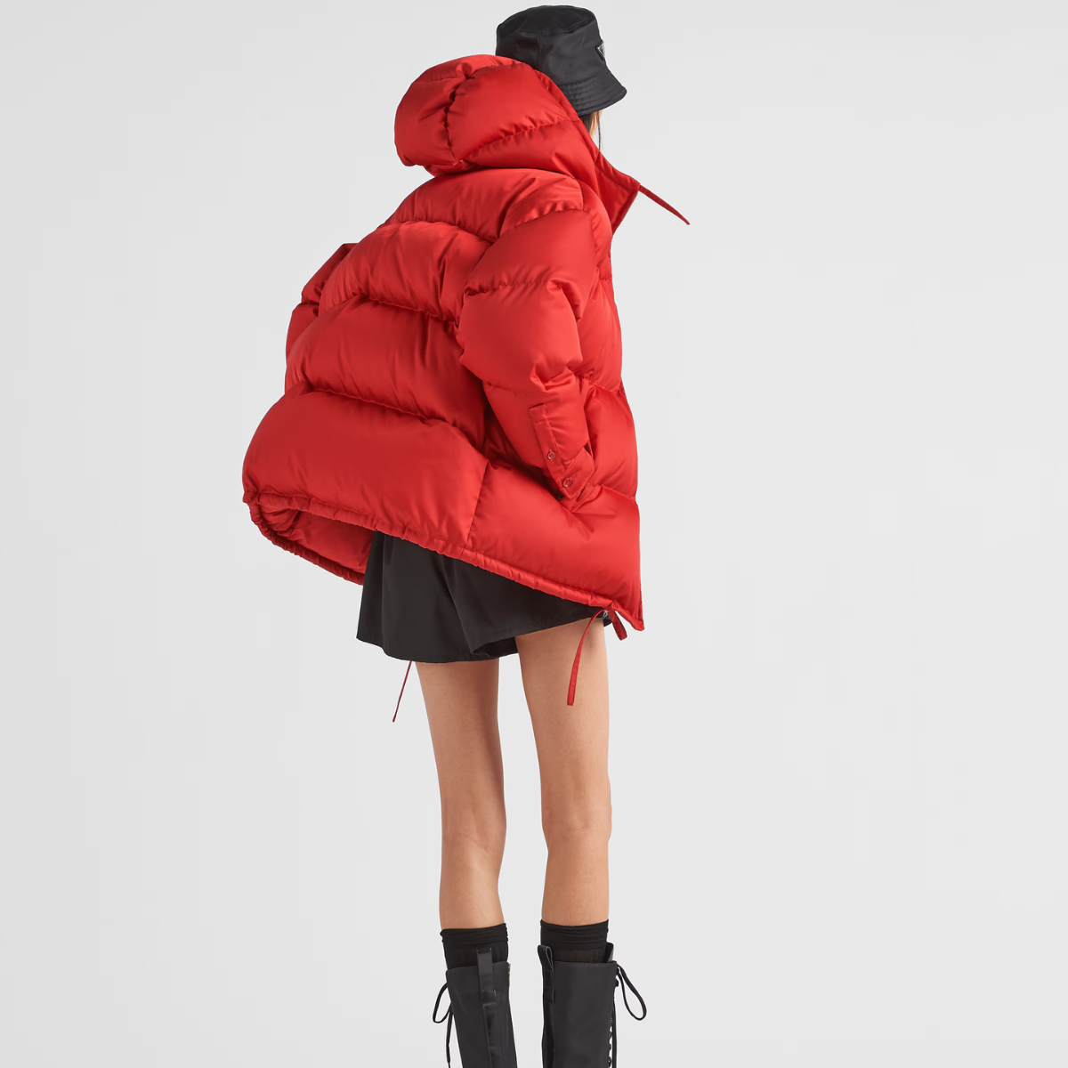 Re-Nylon hooded down jacket – this hooded down jacket with a contemporary design and oversized silhouette is made – LUX VERSE Luxury Designer Fashion Outlet