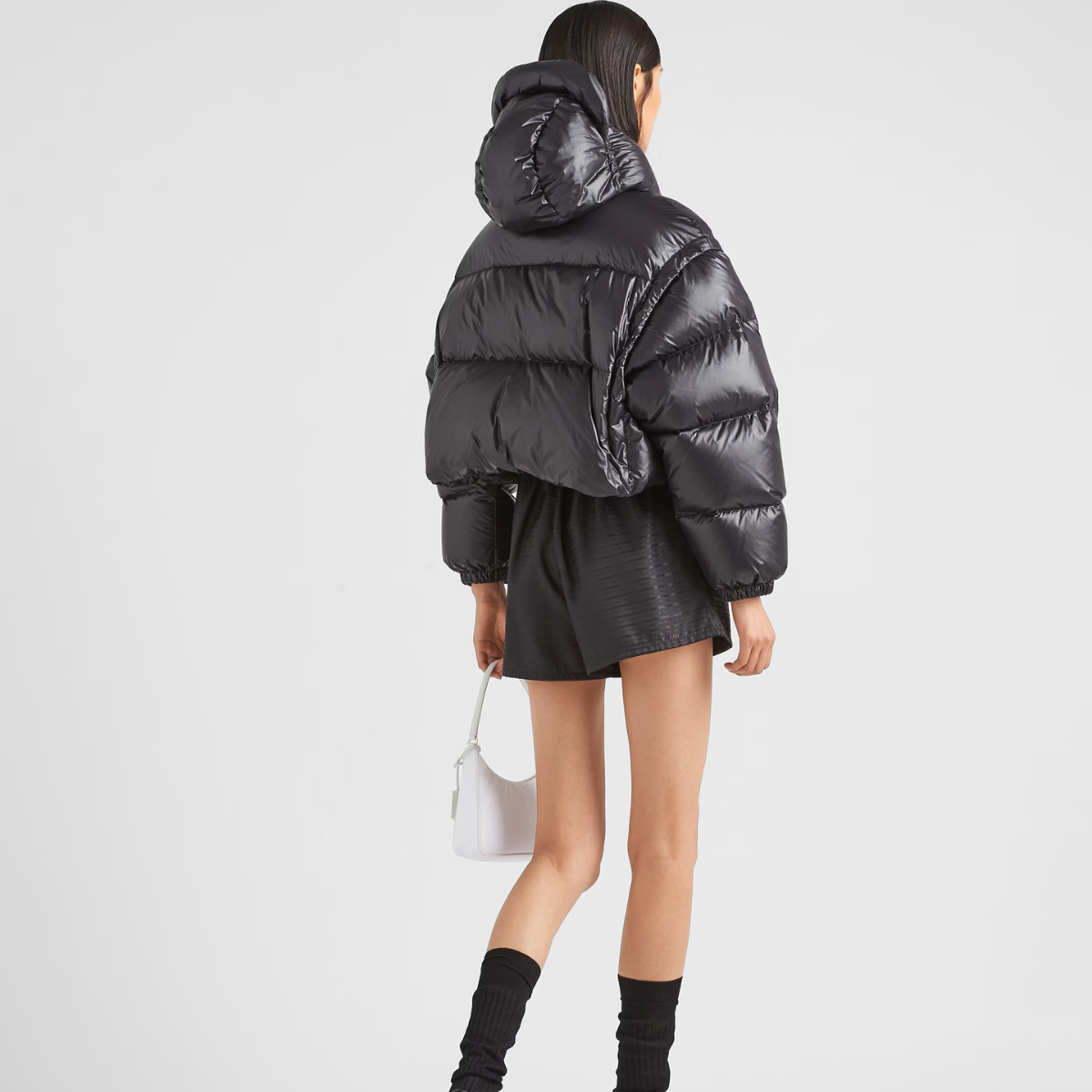 Re-Nylon convertible cropped down jacket – its cropped design adds a stylish touch, making it perfect for both outdoor – LUX VERSE Luxury Designer Fashion Outlet