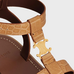 CLEA TRIOMPHE GLADIATOR SANDAL in CROCODILE STAMPED CALFSKIN – pIECEEMBOSSED ON THE EXTERNAL SIDE OF THE OUTSOLEDEBOSSED UNDER THE OUTSOLEADJUSTABLE – LUX VERSE Luxury Designer Fashion Outlet