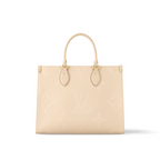 OnTheGo MM Creme – the Monogram embossed into the grained leather brings a subtle elegance to the bag’s – LUX VERSE Luxury Designer Fashion Outlet