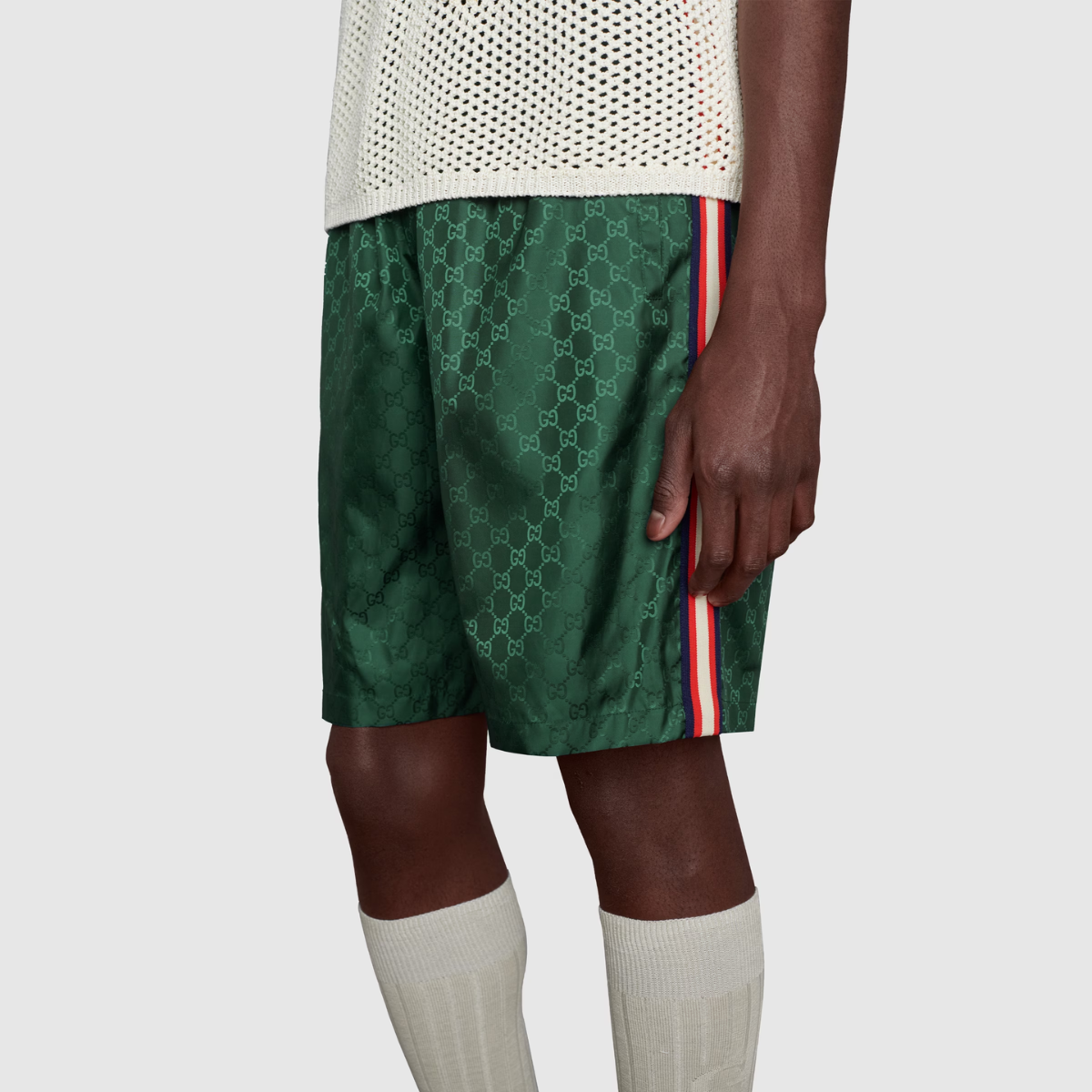GG NYLON JACQUARD SWIM Green SHORTS – part of the House’s codes first presented during the ‘30s, the distinctive motif has – LUX VERSE Luxury Designer Fashion Outlet