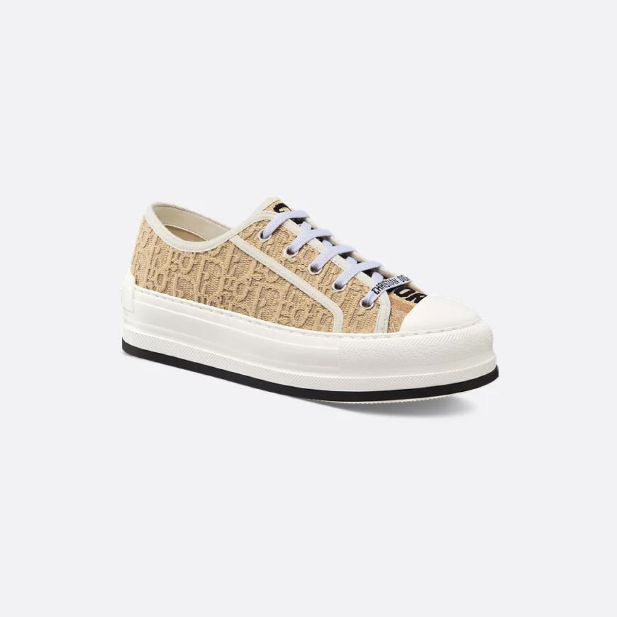 Platform Sneaker Cotton Embroidered – the Walk'n'platform sneaker is crafted in natural raffia-effect cotton embroidered – LUX VERSE Luxury Designer Fashion Outlet