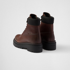 Leather and Re-Nylon booties – these booties made of leather with Re-Nylon details have a versatile design – LUX VERSE Luxury Designer Fashion Outlet