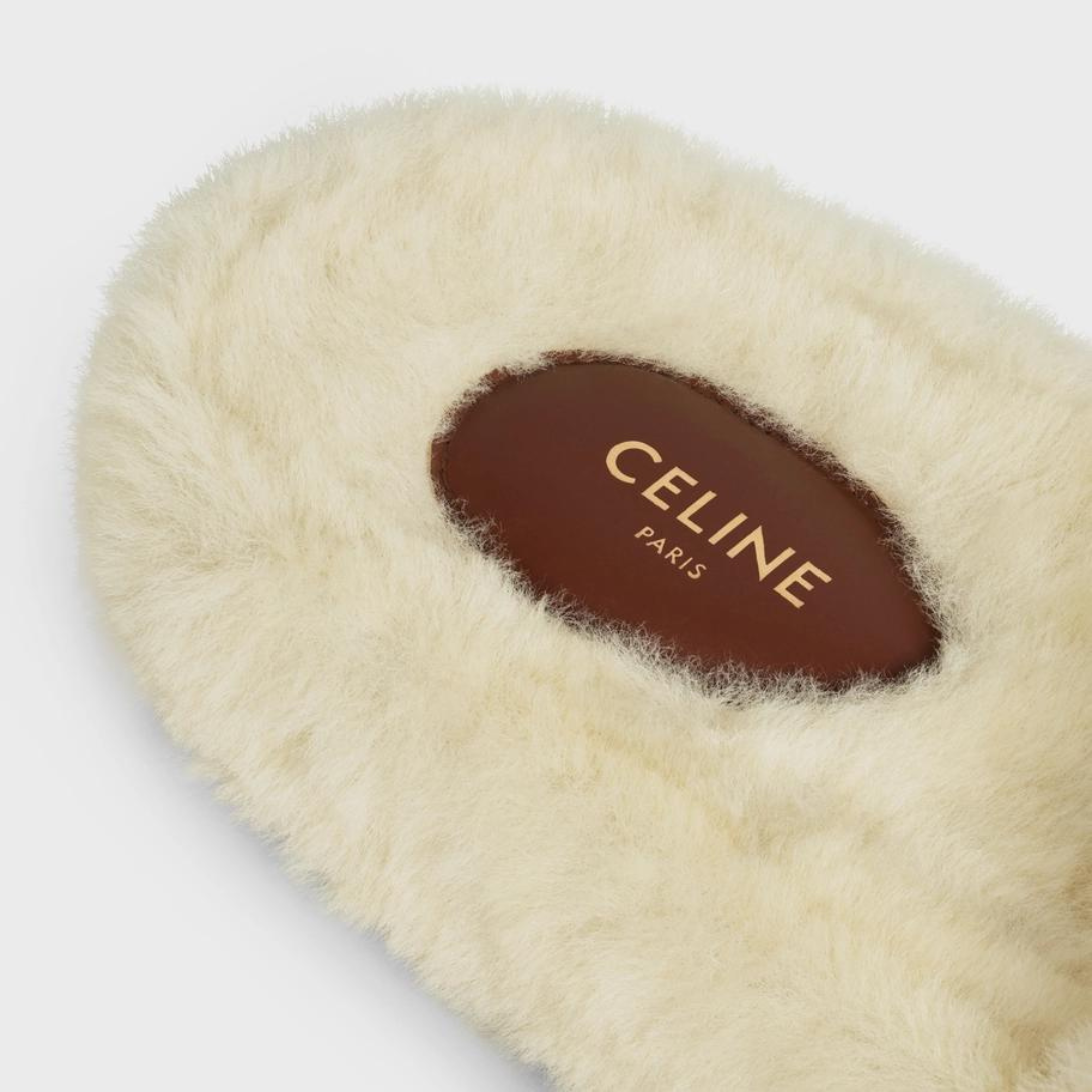 FUR SLIDES in Shearling – 100% Shearling100% Shearling Lining0.2 IN (5 MM) heelROUND TOE SHAPETRIOMPHE – LUX VERSE Luxury Designer Fashion Outlet