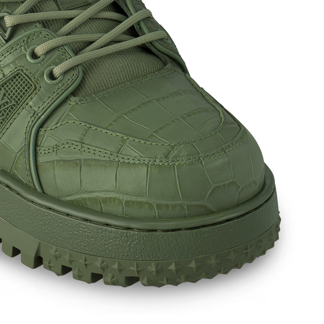 Trainer Leather Maxi Sneaker – alligator-printed calf leather Technical laces with stopper Rubber outsole Initials – LUX VERSE Luxury Designer Fashion Outlet