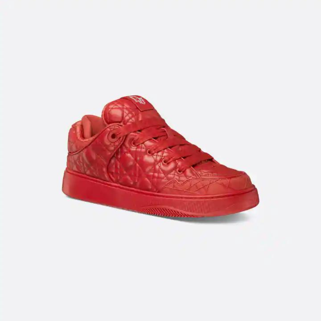 B9S Skater Sneaker, LIMITED AND NUMBERED EDITION – crafted in red Kumo Cannage calfskin, it offers a quilted version of the hallmark – LUX VERSE Luxury Designer Fashion Outlet
