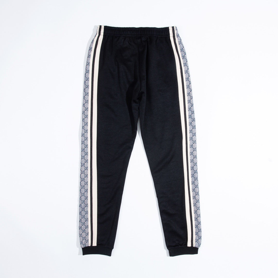 Black Jersey Striped Panel Track - Men's