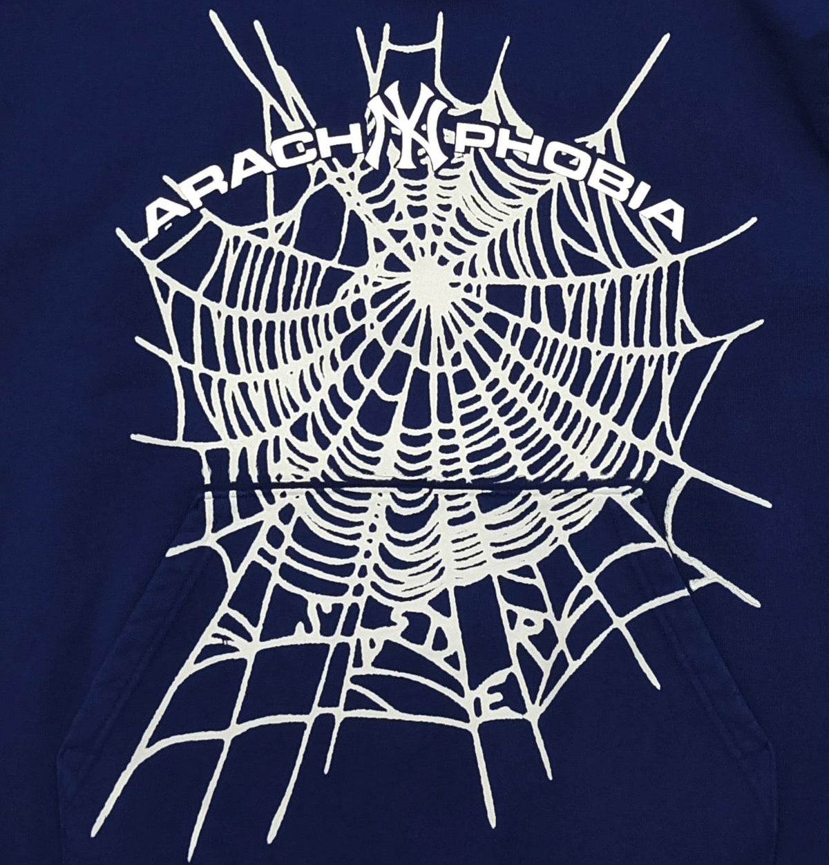 Navy Cotton Web Print Pullover - Men's