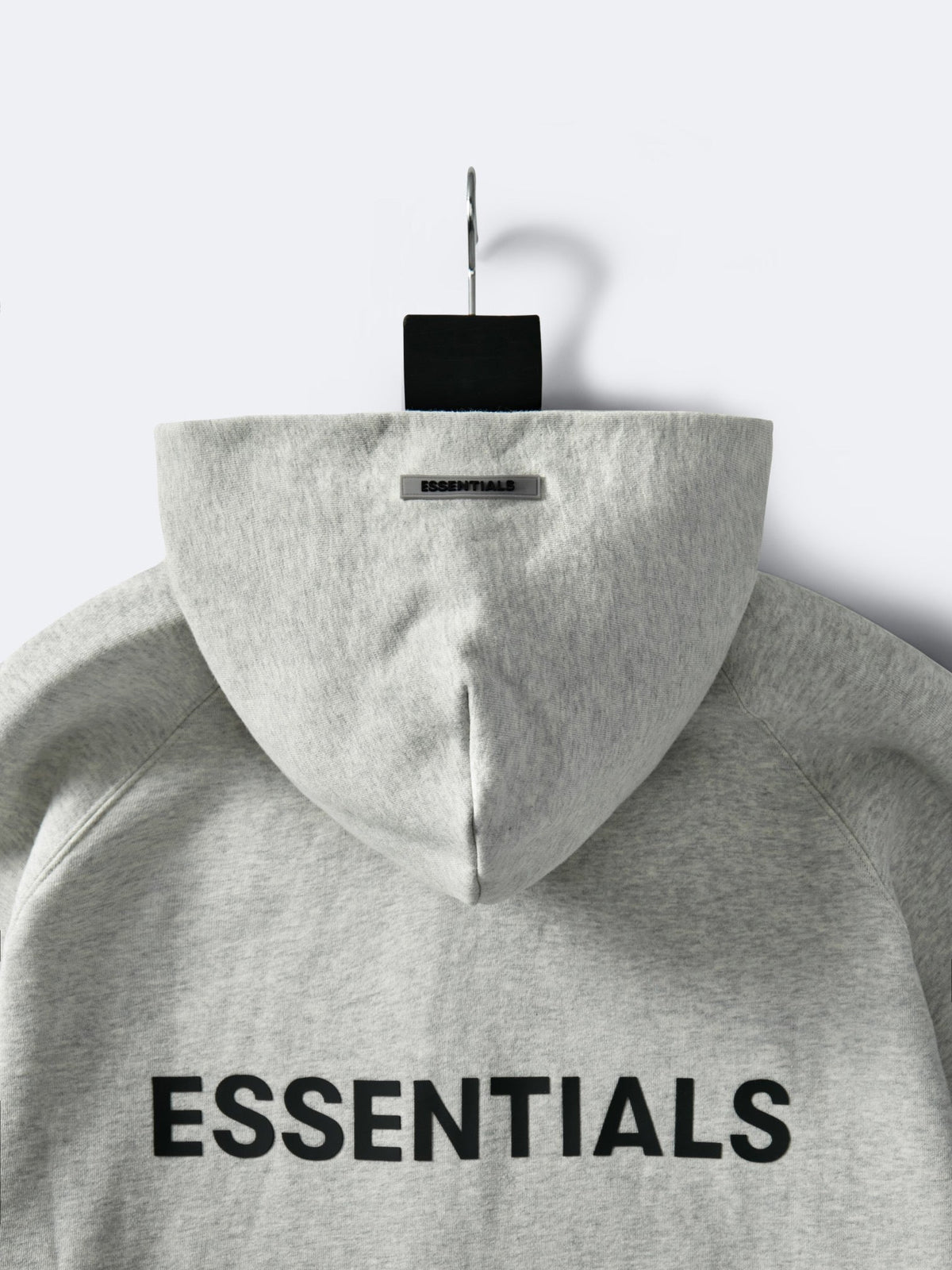 Weißer, unifarbener Reißverschluss-Hoodie aus Baumwolle – Herren