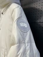 Schwarz-weiße Steppjacke für Herren