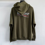 Olivfarbener Pullover mit Brustlogo aus Baumwolle – Herren