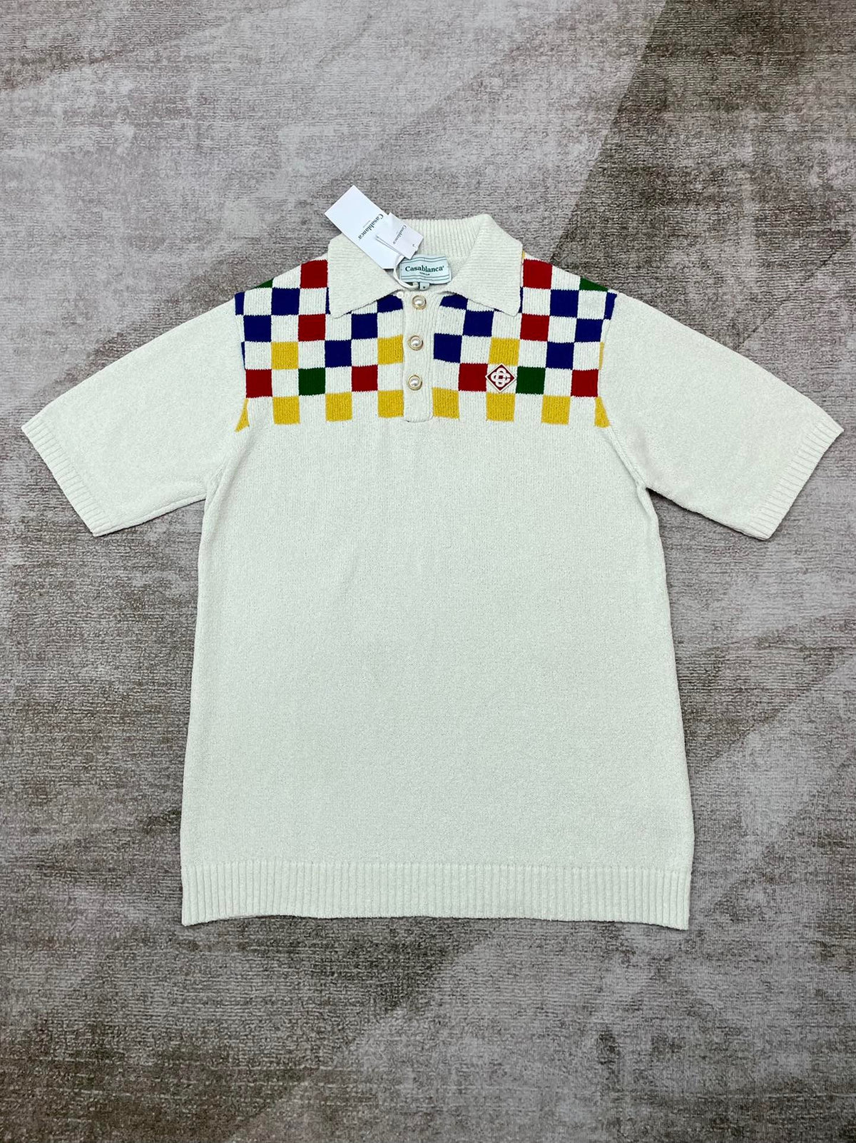Poloshirt mit Schachbrettmuster - Herren