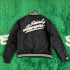 Navy Wool Contrast Trim Varsity - Men's