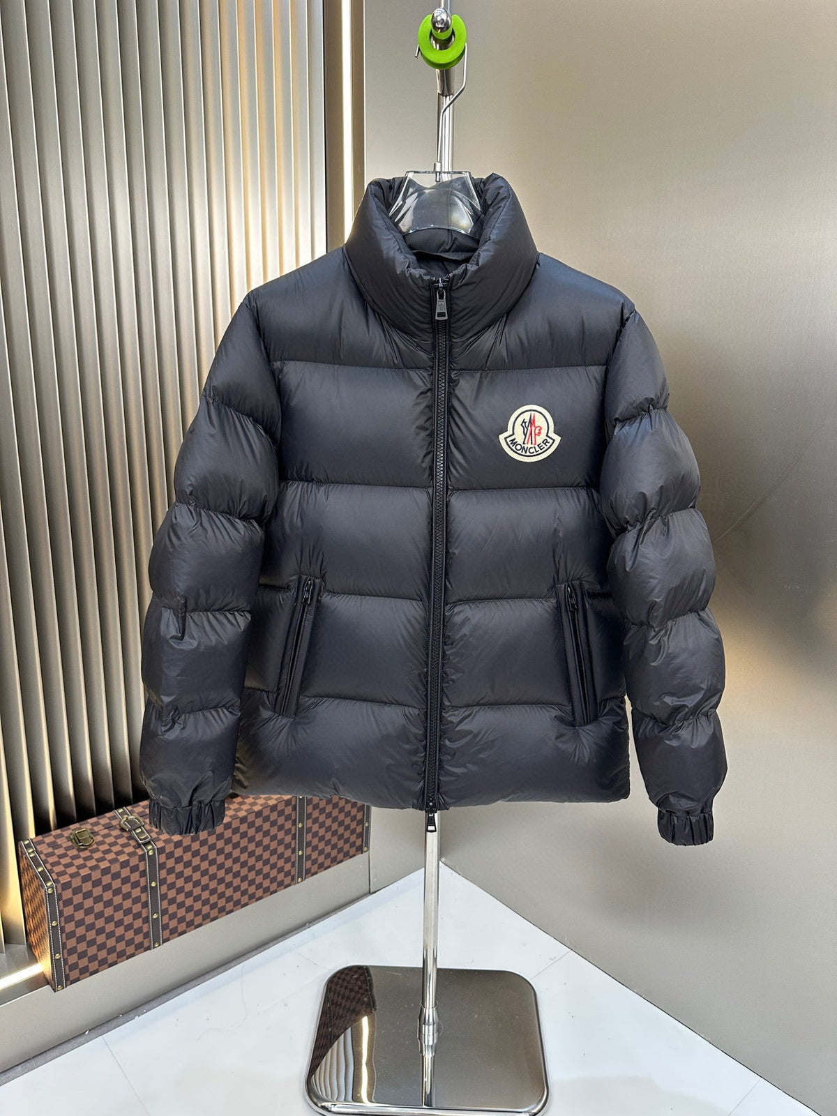 Black and Blue Puffer Jacket - Men's
