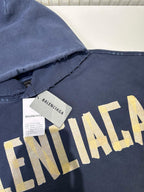 Marineblauer Baumwoll-Pullover mit kräftigem Text - Herren
