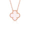 CLOVER 15MM PINK MOTHER-OF-PEARL SINGLE FLOWER NECKLACE