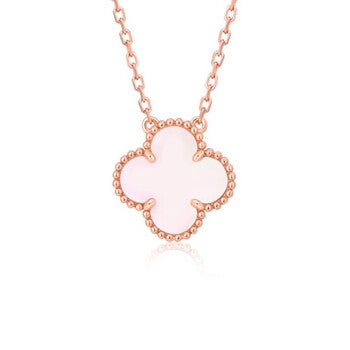 Clover 15mm Pink Mother-of-pearl Single Flower Necklace – LUX VERSE Luxury Designer Fashion Outlet