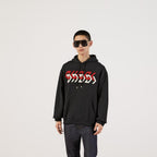 Jersey Sweatshirt with Mirror Print – the print is depicted on this black cotton jersey base with a distressed effect – LUX VERSE Luxury Designer Fashion Outlet