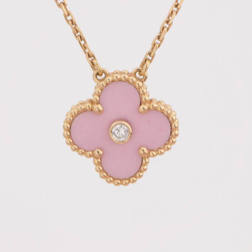 Clover 15mm Diamond and Pink Mother-of-pearl Necklace – LUX VERSE Luxury Designer Fashion Outlet