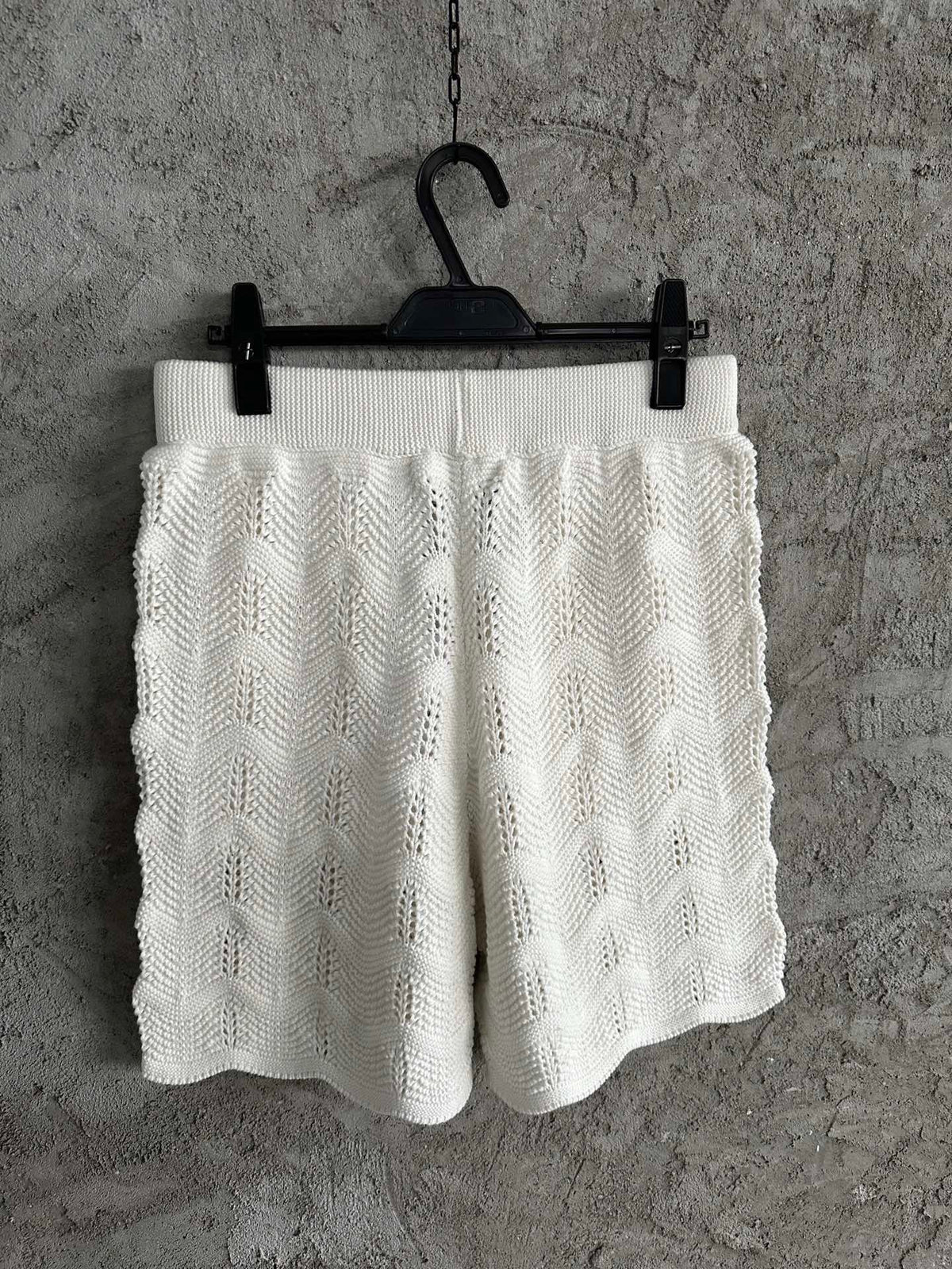 White Knit Pointelle Drawstring - Men's