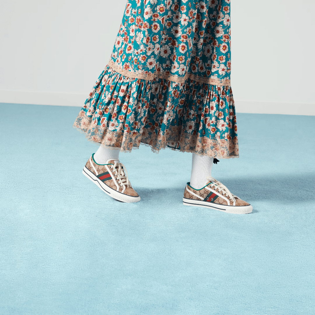 Women's Gg Tennis 1977 Sneaker – the low-top sneaker is presented in GG canvas in its classic color combination – LUX VERSE Luxury Designer Fashion Outlet
