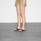 Women's sandal with Web – bringing several House elements together, the thong sandal combines green and red – LUX VERSE Luxury Designer Fashion Outlet