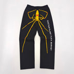 Black Cotton Spider Graphic Wide-Leg - Men's