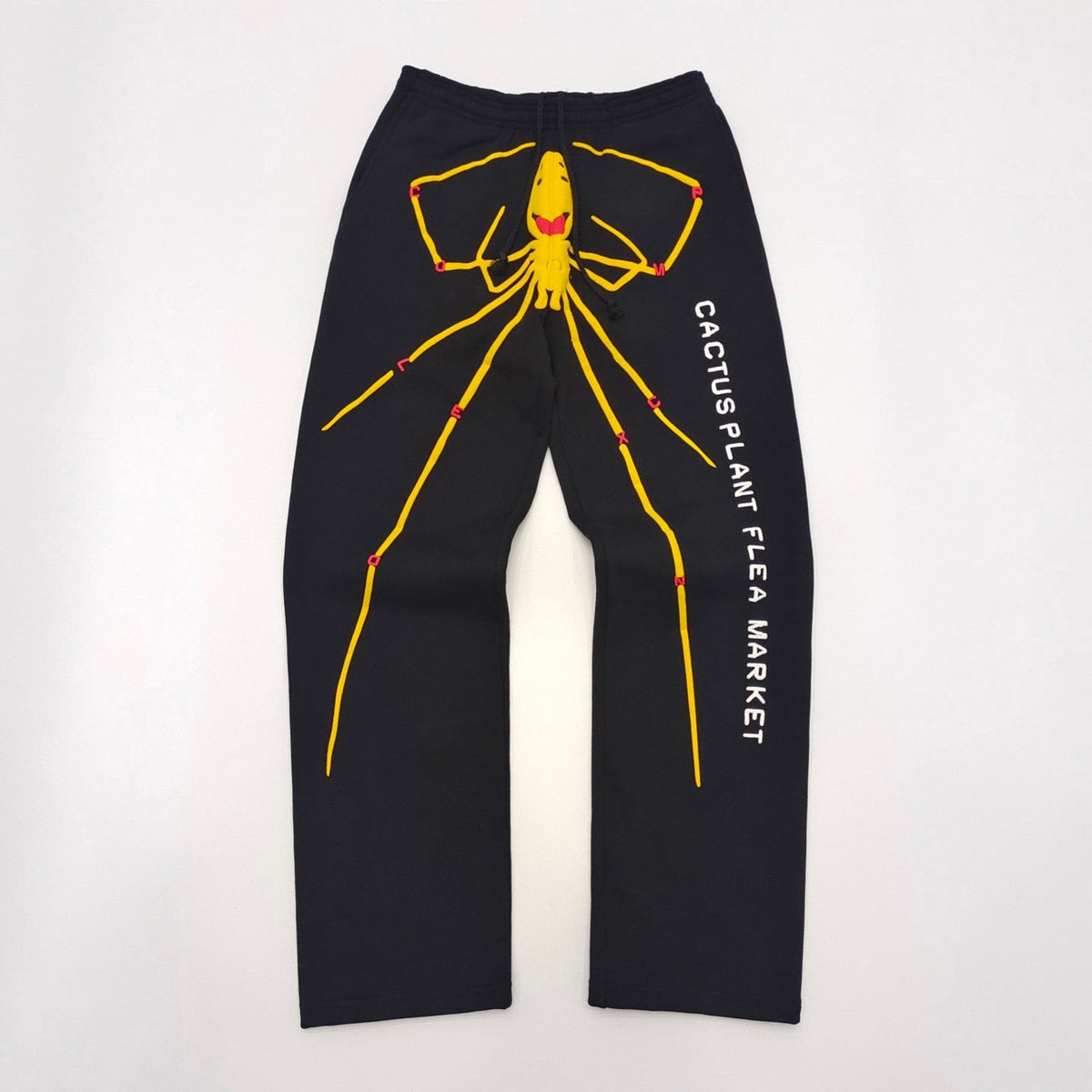 Black Cotton Spider Graphic Wide-Leg - Men's