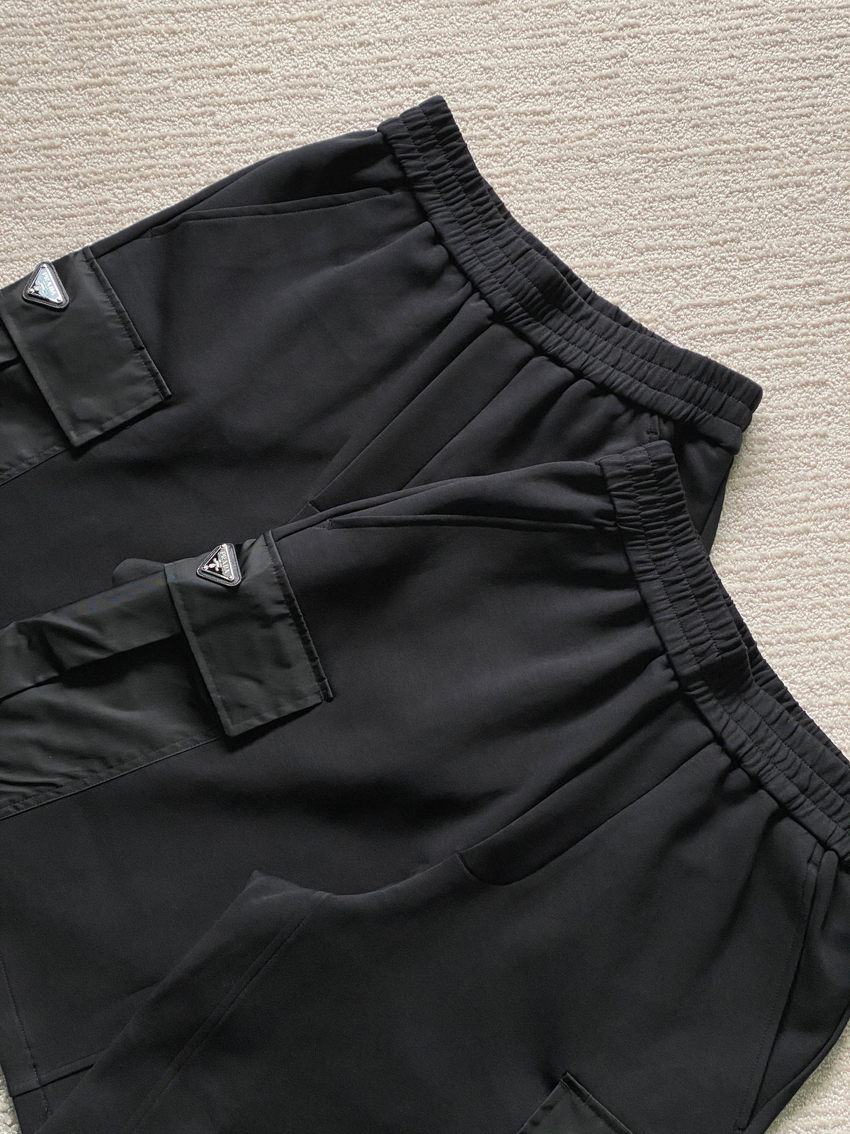 Black Nylon Zip Detail Cargo - Men's