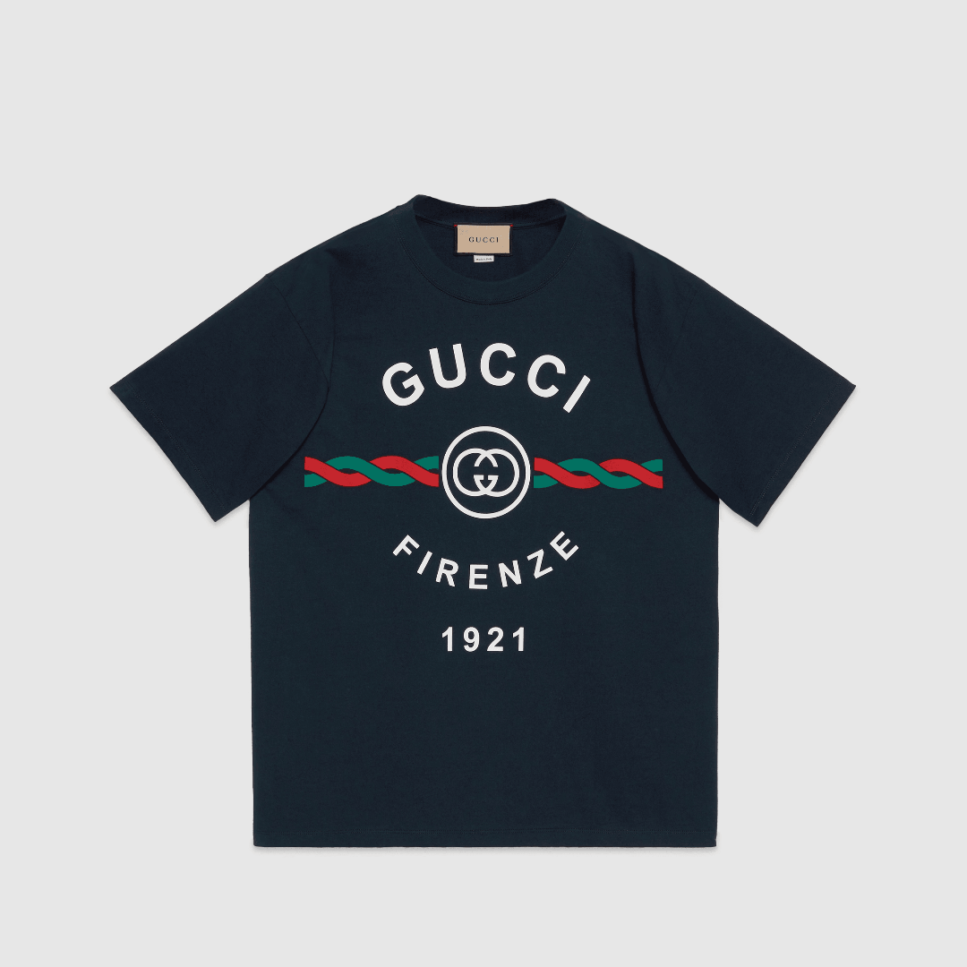 COTTON JERSEY FIRENZE 1921 Print – over the past 100 years, the trademark has been used to identity – LUX VERSE Luxury Designer Fashion Outlet