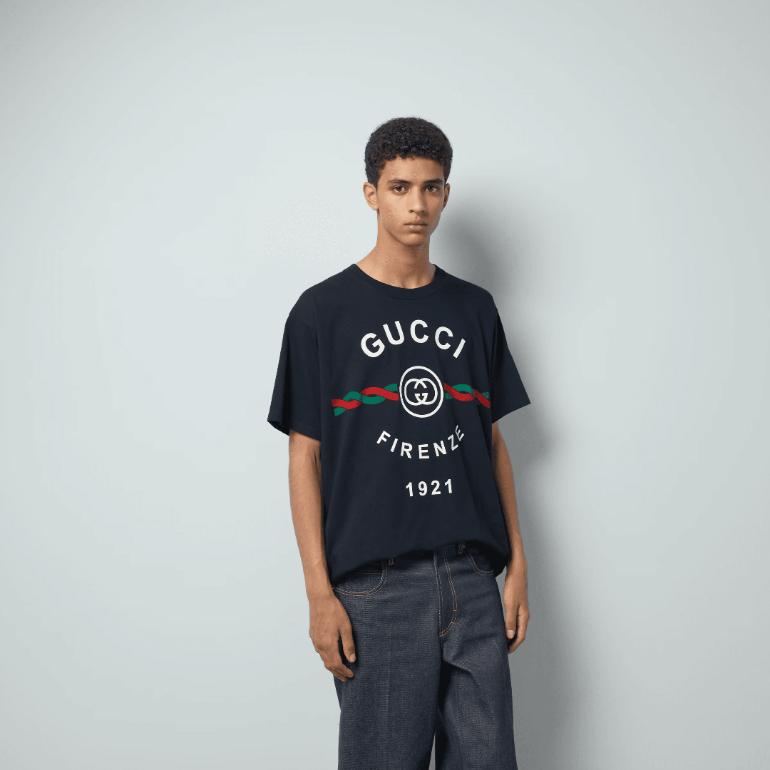 COTTON JERSEY FIRENZE 1921 Print – each symbol was stamped, embossed, printed, or embroidered and represents – LUX VERSE Luxury Designer Fashion Outlet