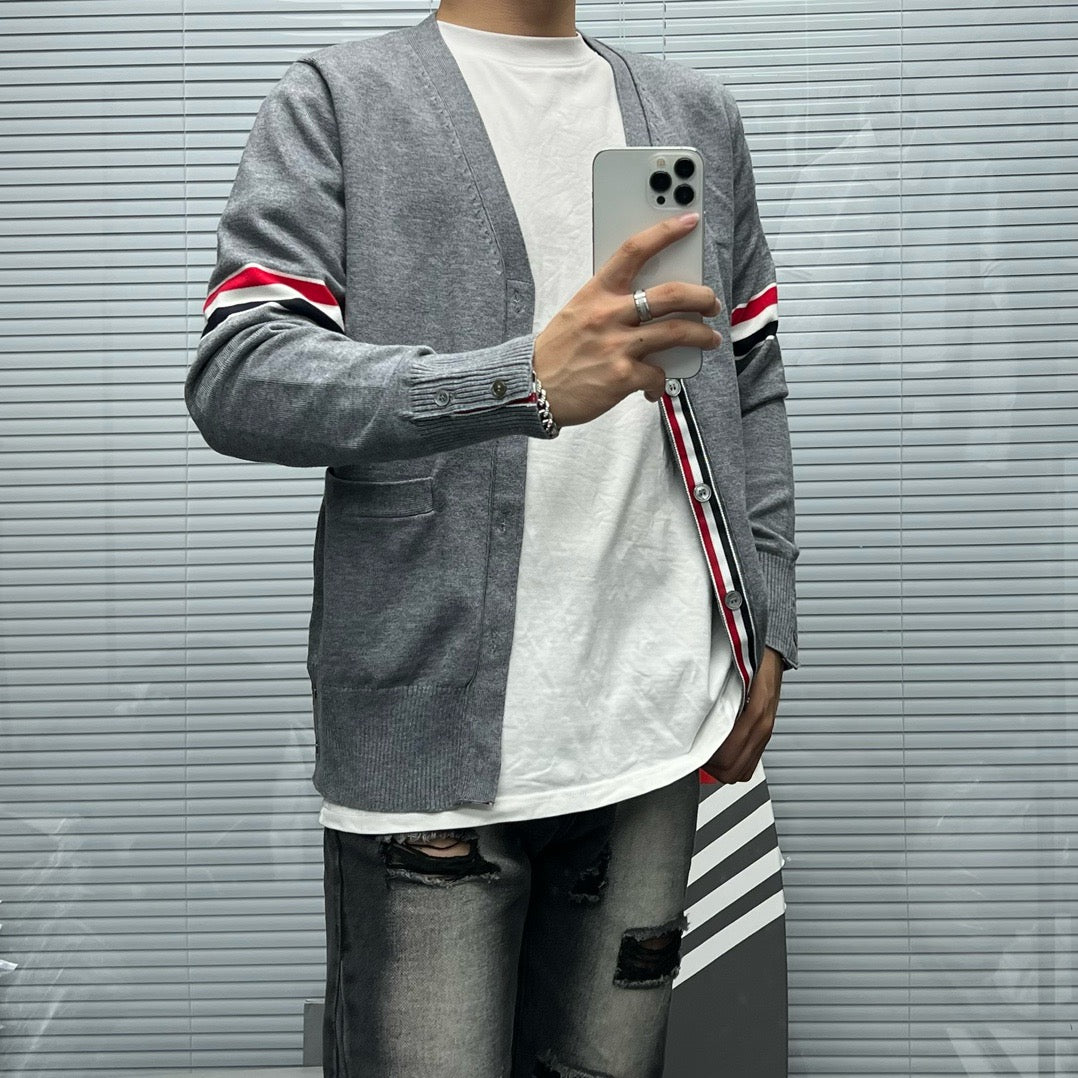 RWB Stripe Cardigan White - Men's