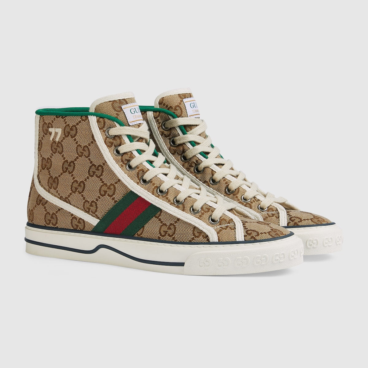 Women's Tennis 1977 high top sneaker – the style is finished with a dedicated label with the name of the line and a subtle – LUX VERSE Luxury Designer Fashion Outlet