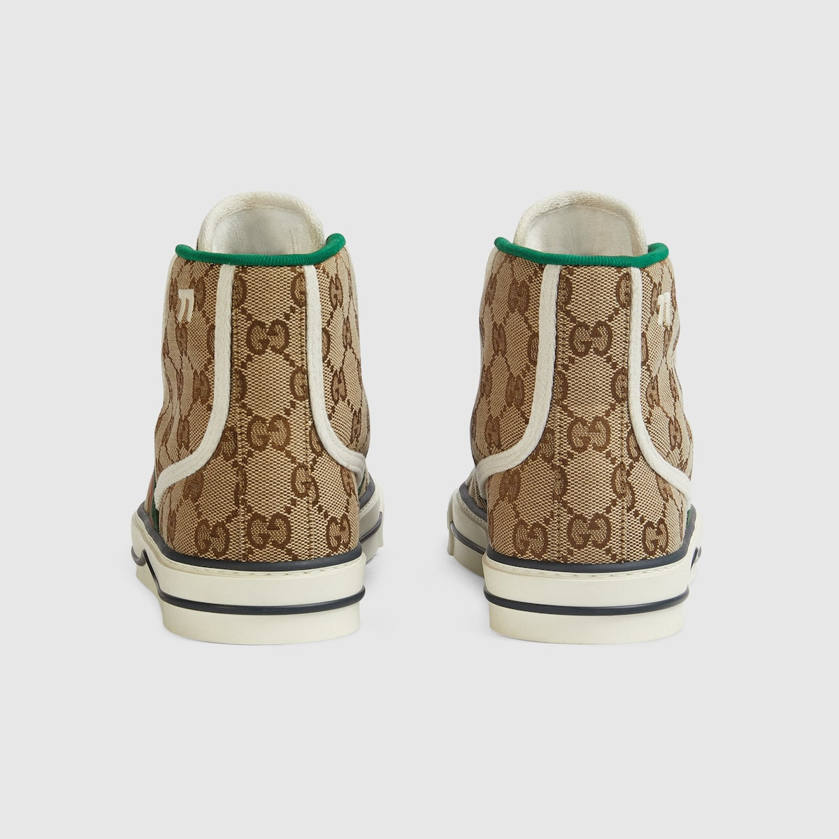 Women's Tennis 1977 high top sneaker – the sneaker is crafted from a monogram canvas that combines with the textured GG – LUX VERSE Luxury Designer Fashion Outlet