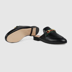 Women's Princetown leather slipper – here, crafted from black leather, the shoe combines two emblematic symbols from – LUX VERSE Luxury Designer Fashion Outlet