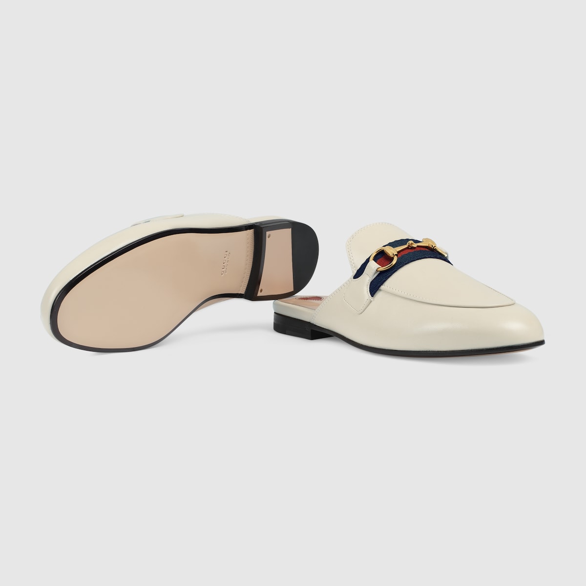 Women's Princetown denim slipper – here, crafted from white leather, the shoe combines two emblematic symbols from – LUX VERSE Luxury Designer Fashion Outlet