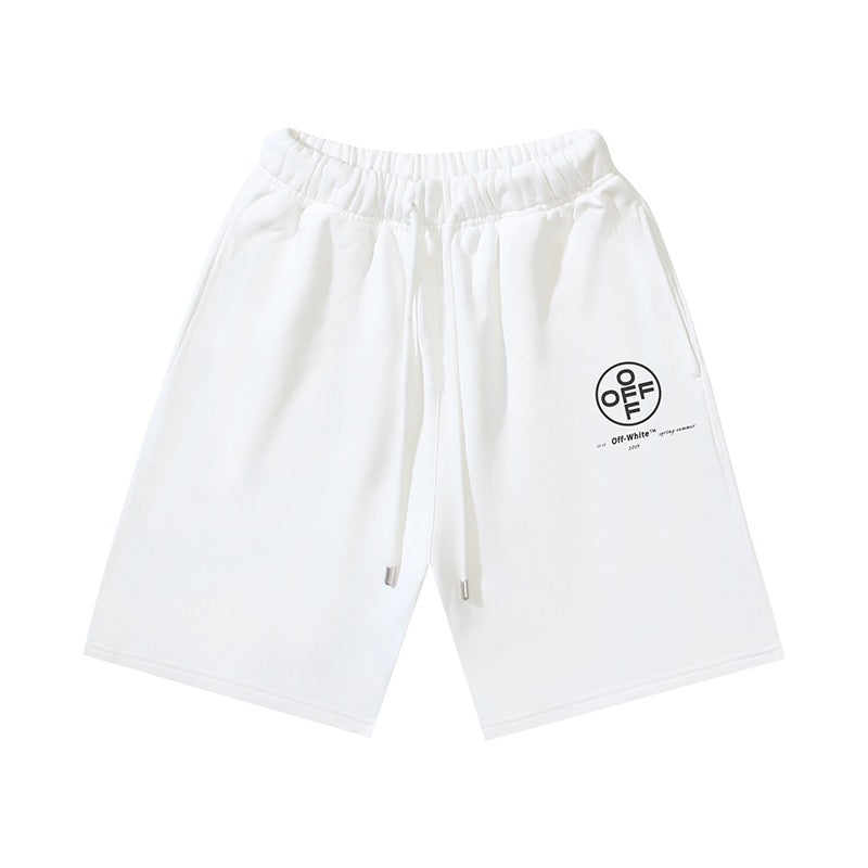 Black Cotton Circle Logo Drawstring - Men's