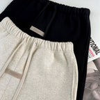 Black Cotton Numeral Print Joggers - Men's