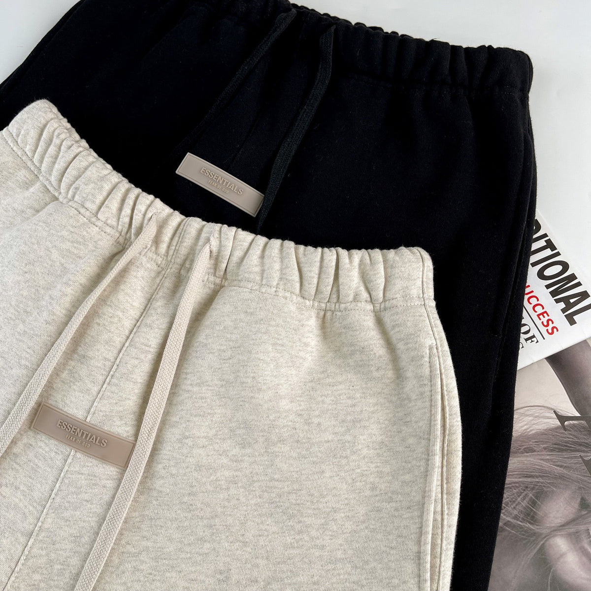 Black Cotton Numeral Print Joggers - Men's