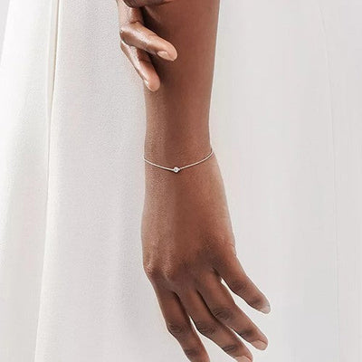 DIAMOND STERLING SILVER AQUAMARINE BUBBLE BRACELET - LUX VERSE - Luxury designer fashion outlet