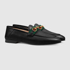 Women's loafer with Web – black leather Women's Green and red Web This product contains leather made through – LUX VERSE Luxury Designer Fashion Outlet