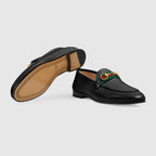 Women's loafer with Web – black leather Women's Green and red Web This product contains leather made through – LUX VERSE Luxury Designer Fashion Outlet