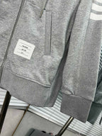 4-Bar Reißverschluss-Hoodie Schwarz - Herren
