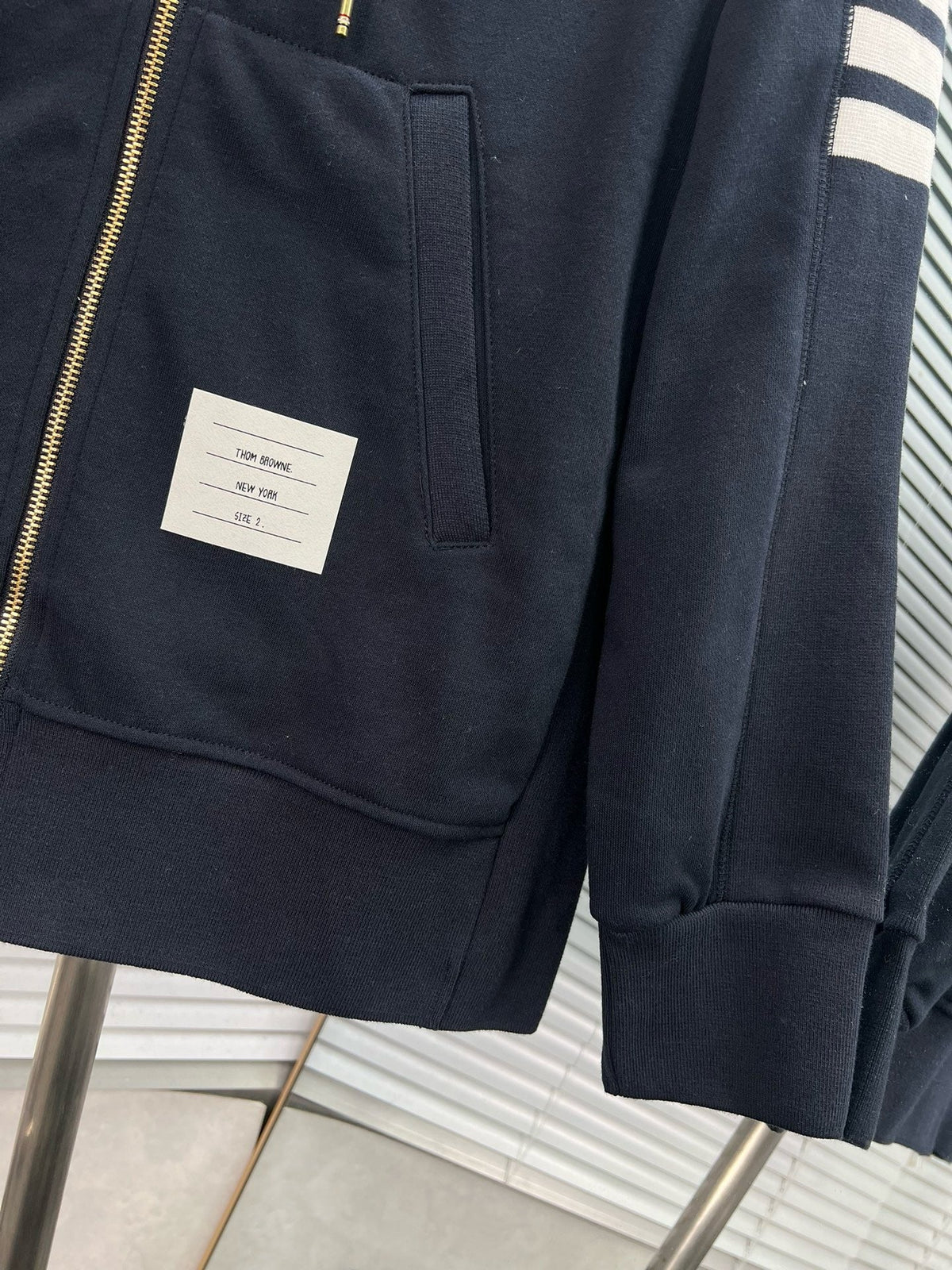 4-Bar Reißverschluss-Hoodie Schwarz - Herren