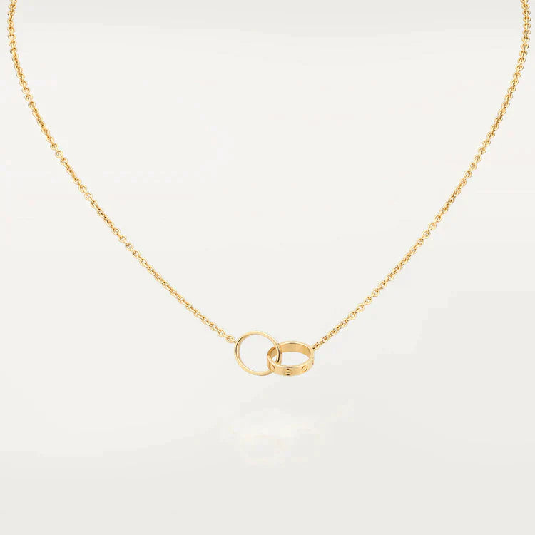 Love Necklace Double Ring Gold – LUX VERSE Luxury Designer Fashion Outlet