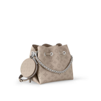 Bella Bucket Bag – the sophisticated leather and metal mixed handle associated with a removable leather – LUX VERSE Luxury Designer Fashion Outlet