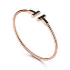 T Bracelet 1.8mm Onyx Rose Gold – LUX VERSE Luxury Designer Fashion Outlet