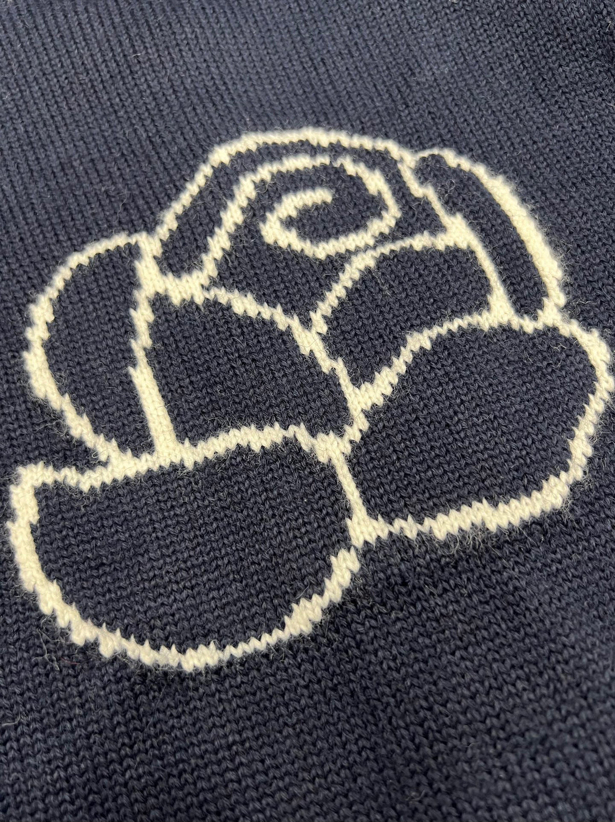 4-Bar Cardigan Navy Knit - Men's