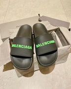 Khaki with Green Logo Slides